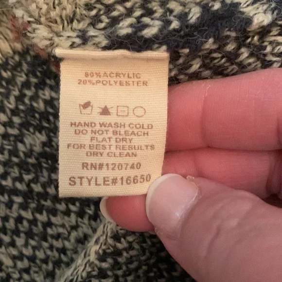 Mystree Sweater Wrap (Tan & Blue) - Picture 9 of 9